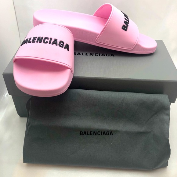 Balenciaga Logo Pool Slides - Picture 10 of 12